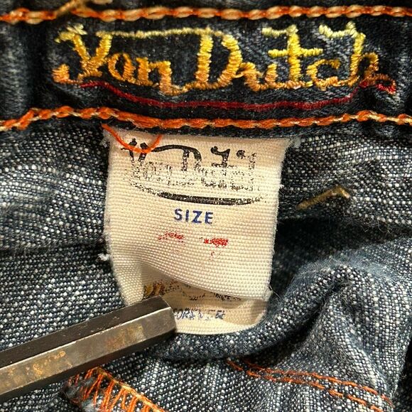Y2k Von Dutch Levi Low Rider Low Rise Flare Jeans Womens 27 Blue Rocker Vintage - Picture 13 of 15